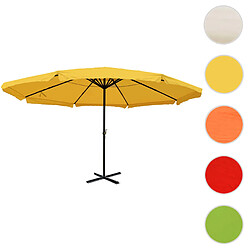 Mendler Parasol Meran Pro, parasol de marché gastronomique avec volant Ø 5m polyester/alu 28kg ~ jaune sans support