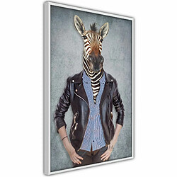 Paris Prix Affiche Murale Encadrée Animal Alter Ego Zebra 40 x 60 cm Blanc