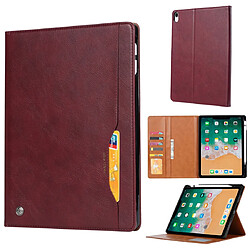 Wewoo Housse Étui Coque en cuir à rabattre texture de peau horizontale pour iPad Pro 11 pouces 2018avec cadre photo et supportlogements cartesportefeuille et fente stylo Vin Rouge