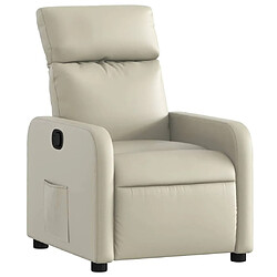 vidaXL Fauteuil inclinable Crème Similicuir