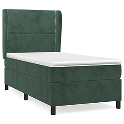 vidaXL Sommier à lattes de lit avec matelas Vert foncé 90x200 cm