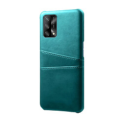 Coque en TPU + PU avec double porte-cartes vert pour votre Oppo A74 4G/F19