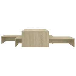 Avis Maison Chic Set tables basses gigognes,Table Console pour salon Chêne 100x100x26,5 cm Aggloméré -MN33238