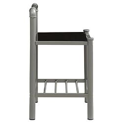 Avis vidaXL Table de chevet Gris et noir 45x34,5x62,5 cm Métal et verre