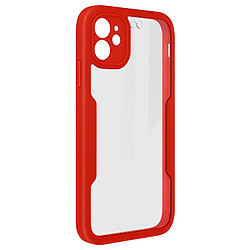 Avizar Coque 360° pour iPhone 12 / 12 Pro Dos Rigide Protection Écran Contour rouge