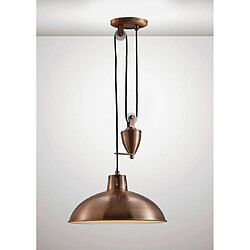 Luminaire Center Suspension Wellington Cuivre antique 1 ampoule 112cm