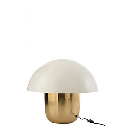 Dansmamaison Lampe Champignon Metal Blanc/Or Large