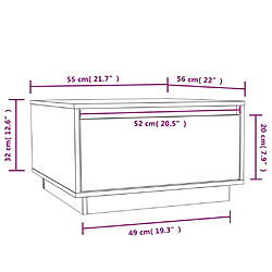 vidaXL Table basse Gris 55x56x32 cm Bois massif de pin pas cher