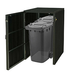 Decoshop26 Abris poubelles verrouillables pour une ou deux poubelles 80 à 240 litres en WPC anthracite 04_0008250