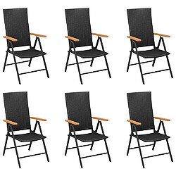 Avis Salle à manger de jardin 7 pcs,Table et chaise à dîner Noir et marron -MN22820