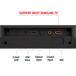 Avis Universal Haut-parleur TV installé au mur Haut-parleur Bluetooth 40W Home Cinema Support Optical Coaxial HDMI Compatible AUX avec subwoofer pour PC TV | (noir)