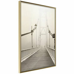 Paris Prix Affiche Murale Encadrée Bridge Disappearing into Fog 20 x 30 cm Or