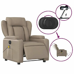 Maison Chic Fauteuil Relax pour salon, Fauteuil de massage inclinable électrique cappuccino similicuir -GKD53843 pas cher