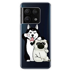 Coque en TPU anti-chocs, deux chiens pour votre OnePlus 10 Pro