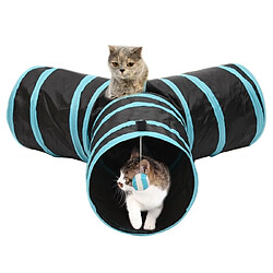 Wewoo Jouet pour Animaux Pliable 3 sorties exercice tunnel de chat avec une balle suspendue