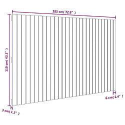 vidaXL Tête de lit murale Blanc 185x3x110 cm Bois massif de pin pas cher