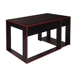 Avis Mendler Bureau HWC-J26, bureau informatique table de bureau, 120x60x76cm ~ noir-rouge