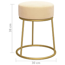 vidaXL Tabouret rond Abricot Velours pas cher