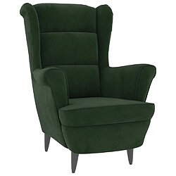 vidaXL Fauteuil vert foncé velours