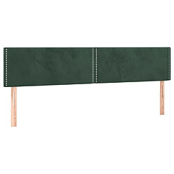 Avis vidaXL Tête de lit à LED Vert foncé 200x5x78/88 cm Velours