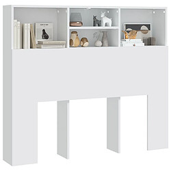 Avis vidaXL Armoire de tête de lit Blanc 120x19x103,5 cm