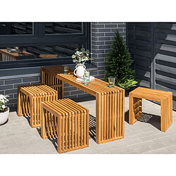 Beliani Table de jardin 150 x 35 cm Bois Bois clair BELLANO