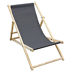 ECD Germany Chaise Longue en Bois de Pin Anthracité Pliable 120 kg Réglable à 3 Positions de Couchage Bain de Soleil pour Intérieur et Extérieur Fauteuil Relax de Plage Jardin Balcon Terrasse Patio