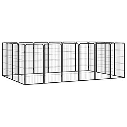 vidaXL Parc pour chien 20panneaux Noir 50x100cm Acier enduit de poudre