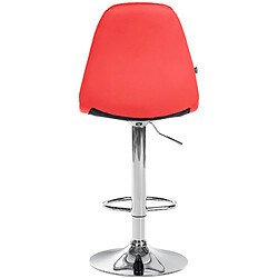 Decoshop26 Tabouret de bar x1 avec repose-pieds hauteur réglable pivotant assise en PVC rouge cadre métallique chromé 10_0004825