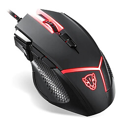 Universal Souris câblée gaming 7 boutons 4000dpi 8 niveaux LED optique USB optique de précision 9 boutons lampe d'aspiration avec câble 1.8M | niveau