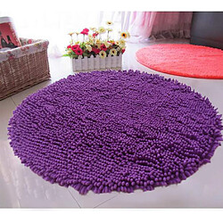 Tapis absorbant de tapis de salle de bains Shaggy anti-dérapant rond Dia. 100 cm Violet