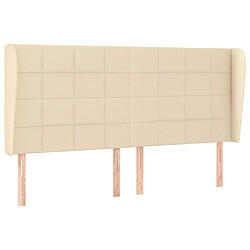 Maison Chic Tête de lit scandinave avec oreilles,meuble de chambre Crème 183x23x118/128 cm Tissu -MN88682