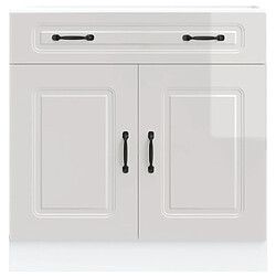 Avis vidaXL Armoire de cuisine Kalmar blanc brillant bois ingénierie