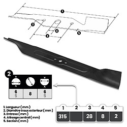 Elem Garden Technic Lame 31.5cm pour tondeuse électrique Elem Garden