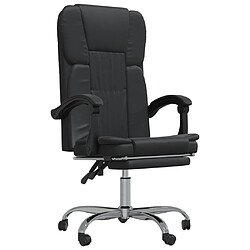 vidaXL Fauteuil inclinable de bureau Noir Similicuir