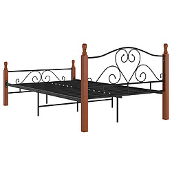 Acheter vidaXL Cadre de lit sans matelas noir métal 120x200 cm