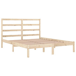 Avis vidaXL Cadre de lit sans matelas 135x190 cm bois massif