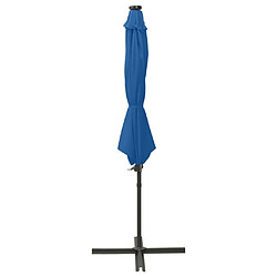 Maison Chic Parasol Jardin | Parasol déporté avec mat et lumières LED Bleu azur 300 cm - GKD78760