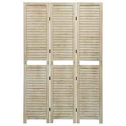 Maison Chic Paravent/Cloison de séparation 3 panneaux 105x165 cm Bois de Paulownia -MN34425