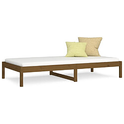 vidaXL Lit de jour sans matelas marron miel 90x190 cm bois pin massif