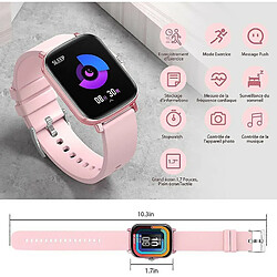 Chrono Montre Connectée Femmes, 1,7 Pouces Montre Connectée IP67 Etanche Fréquence Cardiaque Podomètre Sommeil Fitness Tracke Smartwatch pour Android iOS(or)