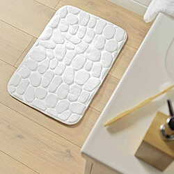 Douceur D'Interieur Tapis de bain à mémoire de forme Galet - 50 x 80 cm - Blanc