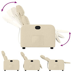 Avis vidaXL Fauteuil inclinable Crème Tissu