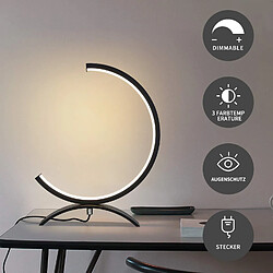 NETTLIFE Lampe de table Led de table à intensité variable - Lampe de chevet noire 7W Design moderne Lampe de lecture avec câble 3M