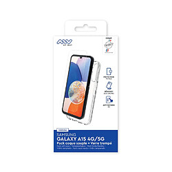 Avis My Way Myway Coque pour Galaxy A15 4G/5G Souple en TPU et Protection d'Écran en Verre Trempé Transparent