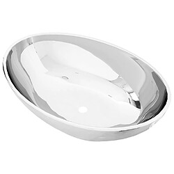 vidaXL Lavabo 40 x 33 x 13,5 cm Céramique Argenté