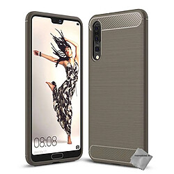 Htdmobiles Coque silicone gel carbone pour Huawei P20 Pro + film ecran - GRIS