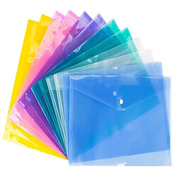 Wewoo 12 PCS A4 Clear Document Bag Dossier papier Classeur Papiers Papeterie Scolaire PP Jaune pas cher