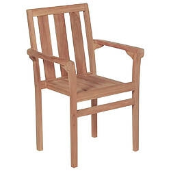 Maison Chic Lot de 8 Chaises de jardin,Fauteuil d'extérieur empilables Bois de teck solide -MN37471