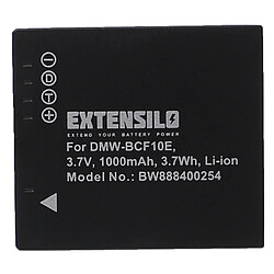 Vhbw EXTENSILO Batterie compatible avec Panasonic Lumix DMC-F3, DMC-F2K, DMC-F2P, DMC-F2S appareil photo, reflex numérique (1000mAh, 3,7V, Li-ion)